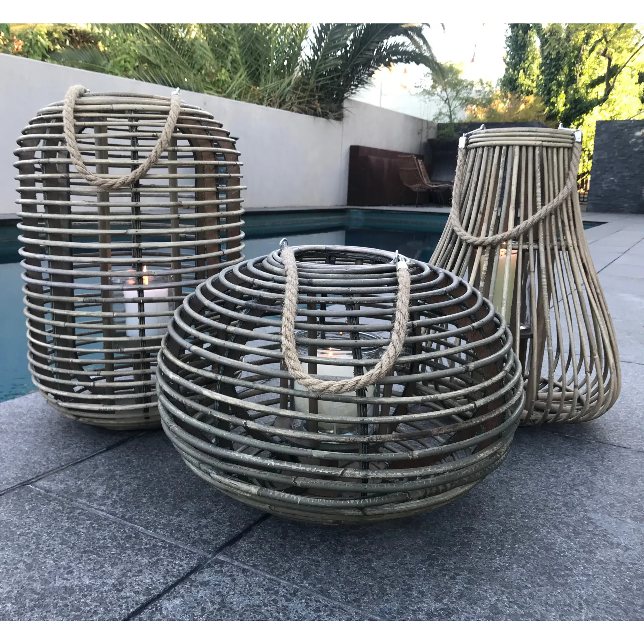 Candle Holder - Rattan