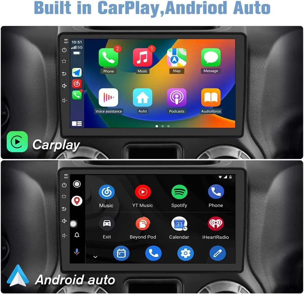 Car Radio Stereo for Jeep Wrangler JK Compass Grand Cherokee Dodge Ram with CarPlay Android Auto