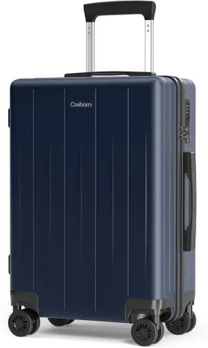 Carry On Luggage 22x14x9 Airline Approved, 20 inch Hard Shell Suitcase, ABS Hardside Suitcases, Lightweight Travel Luggage with 8 Silent Spinner Wheels, PorscheBlue