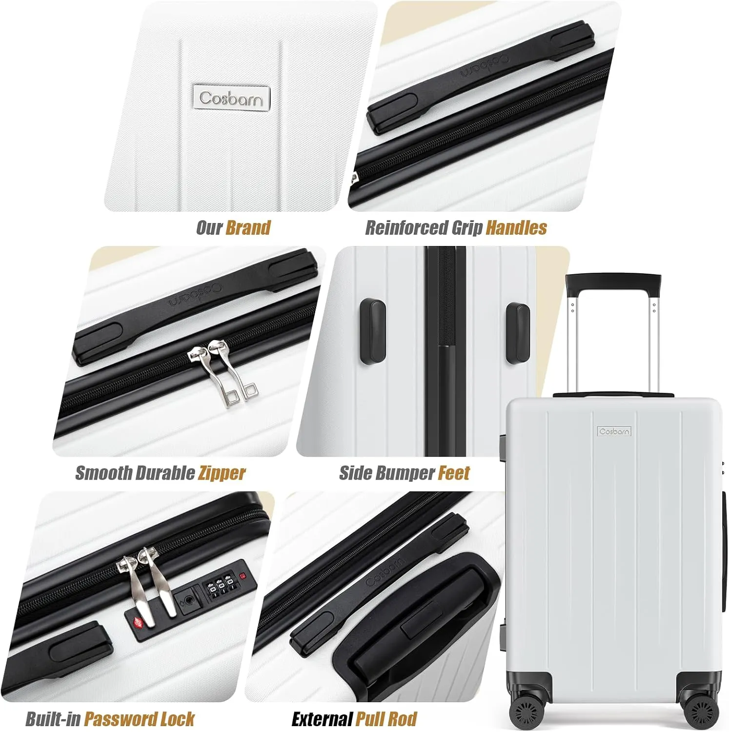 Carry On Luggage 22x14x9 Airline Approved, 20 inch Hard Shell Suitcase, ABS Hardside Suitcases, Lightweight Travel Luggage with 8 Silent Spinner Wheels, PorscheBlue