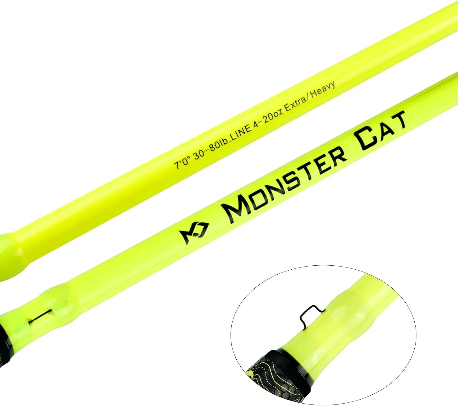 Catfish Fishing Rod, 1 Piece 7’Glow with Black Dark Monster Catfishing Casting Rods Extra Heavy