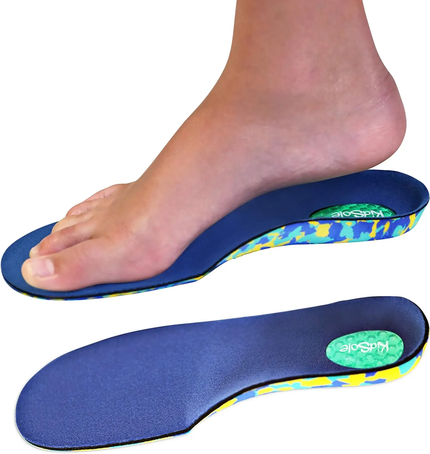 Childrens Insoles for Kids with Flat Feet Who Need Arch Support by Kidsole (Kids Size 2-6)