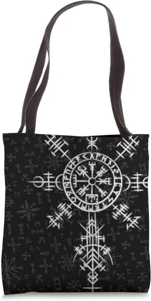 Classic Nordic Celtic Symbol - Viking Compass Vegvisir Tote Bag