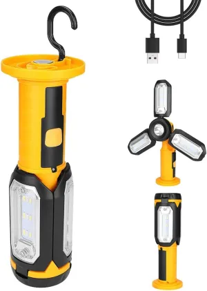 Collapsible Camping Lanterns Portable Rechargeable 3 Panels Tent Light Flashlight for Household Repairing Outdoor Emergency