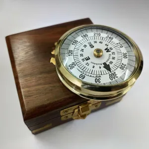 Collectibles Nautical Brass Floating Dial Compass with Wood Box Gift 2 inch