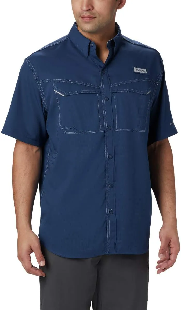 Columbia Men's Low Drag Offshore Short Sleeve Shirt, UPF 40 Protection, Moisture Wicking Fabric, Carbon, Medium