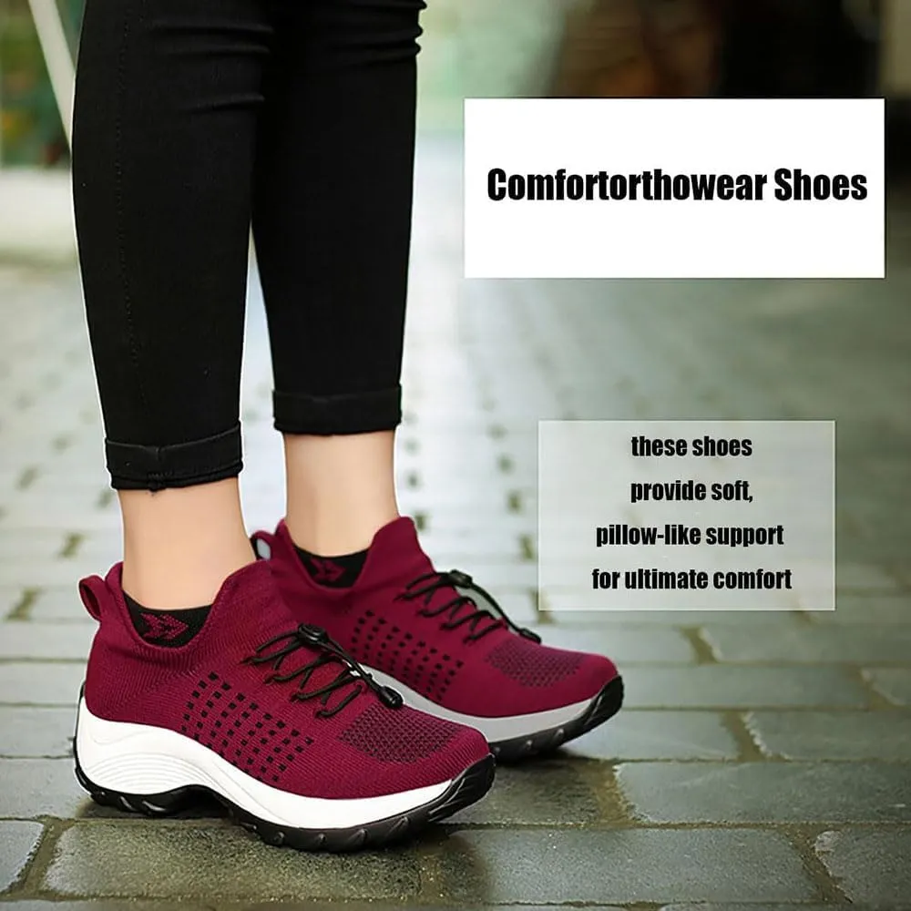 Comfort Wear Orthowear Shoes for Women Air Cushion Support with Insole, Plantar Fasciitis Relief
