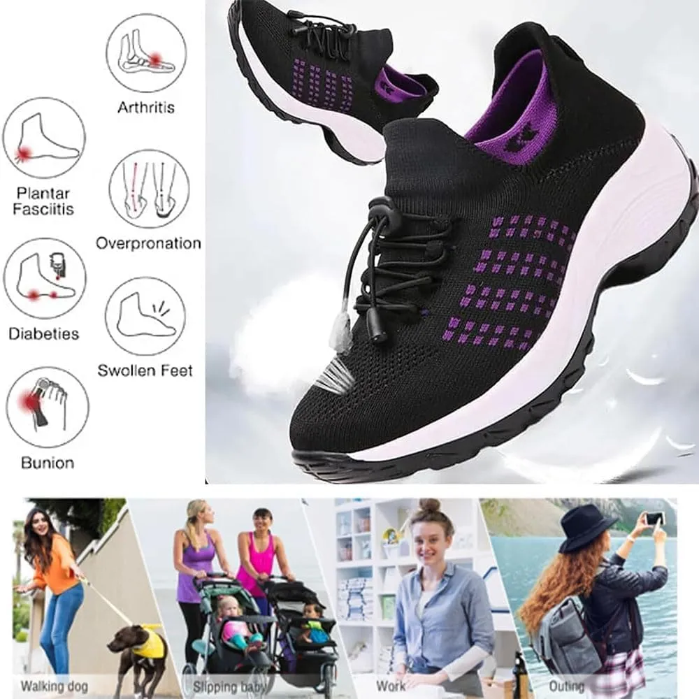 Comfort Wear Orthowear Shoes for Women Air Cushion Support with Insole, Plantar Fasciitis Relief