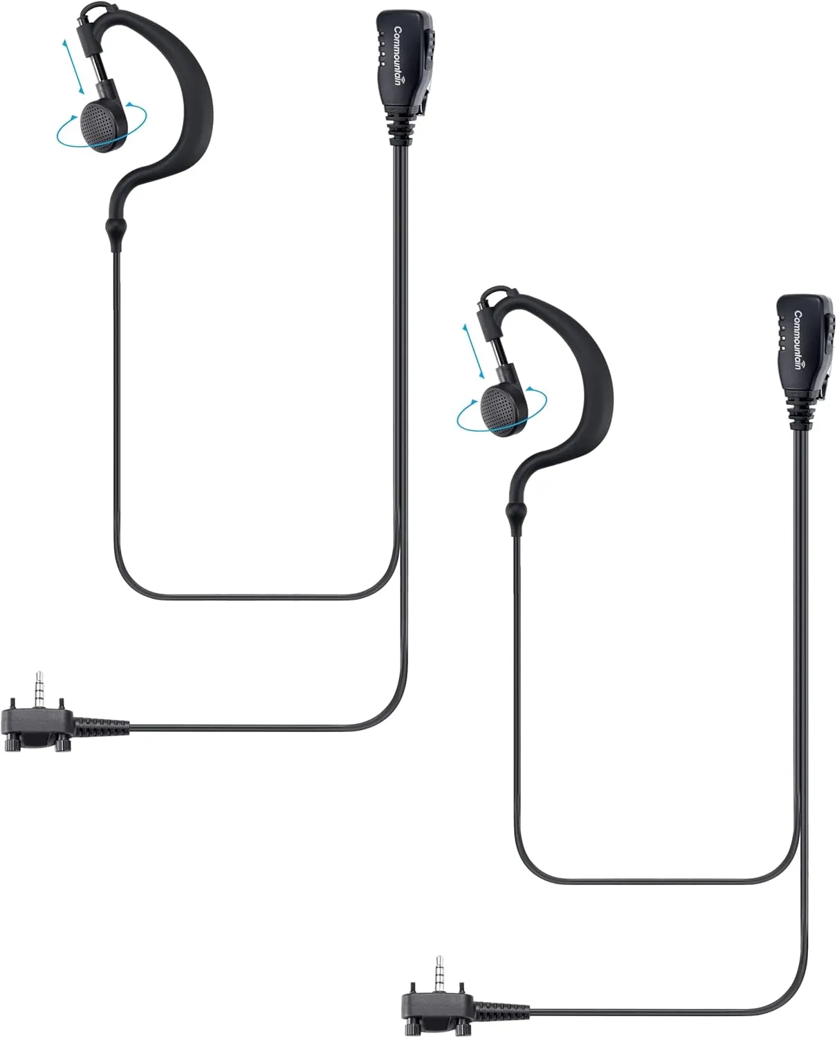 commountain Earpiece for Motorola Vertex Radio VX-210 VX-231 VX-261 VX-264 VX-351 VX-354 VX-410 VX-424 VX-450 VX-451 VX-454 VX-459 EVX-261 EVX-531 EVX-534 EVX-539, G Shape Walkie Talkie Headset-2 Pack