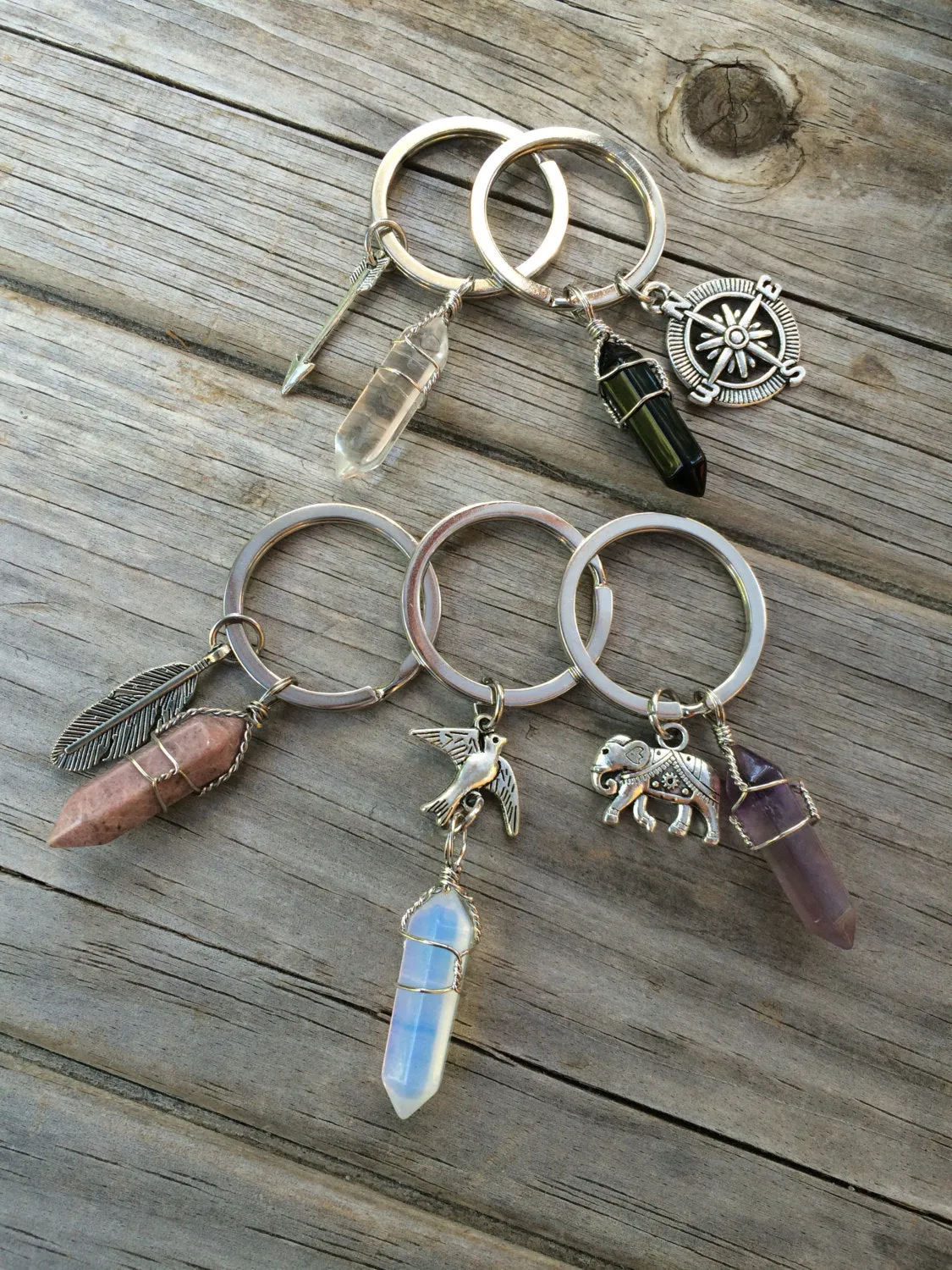 Compass Crystal Keychain