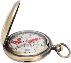Compass Hiking, 360° Scale Camping Compass Brass Shockproof Compass with Keyhole Design Outdoor Navigation Tool for Exploring Nature, Hiking, Camping,