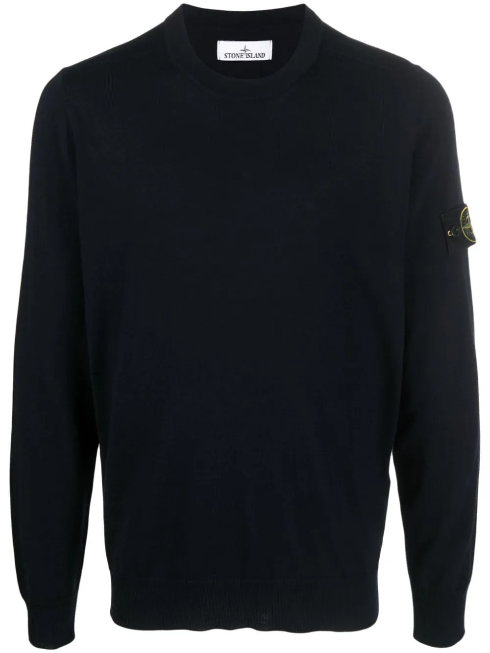 Compass-patch virgin wool jumper