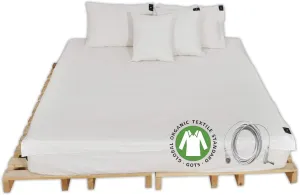 CONDUCTIVE Grounding Sheet King Organic with Connection Cord/Cable for Wellness Benefits Sleep （ 80 x 76 inch ， Original Color Ground Earth Bed Flat Sheet