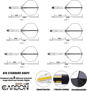 CUESOUL ROST T19 Carbon Integrated Dart Shaft and Flight Big Standard Shape