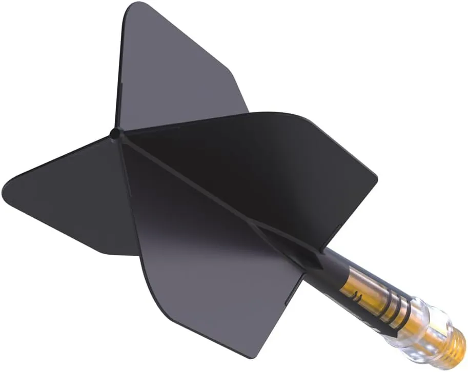 CUESOUL ROST T19 Carbon Integrated Dart Shaft and Flight Big Wing Shape-Black Flight with Yellow Shafts