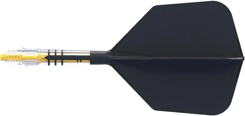 CUESOUL ROST T19 Carbon Integrated Dart Shaft and Flight Big Wing Shape-Black Flight with Yellow Shafts
