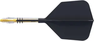 CUESOUL ROST T19 Carbon Integrated Dart Shaft and Flight Big Wing Shape-Black Flight with Yellow Shafts
