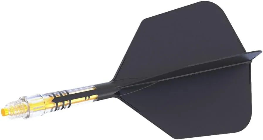 CUESOUL ROST T19 Carbon Integrated Dart Shaft and Flight Big Wing Shape-Black Flight with Yellow Shafts