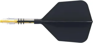 CUESOUL ROST T19 Carbon Integrated Dart Shaft and Flight Big Wing Shape-Black Flight with Yellow Shafts