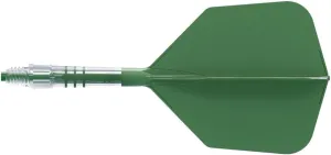 CUESOUL ROST T19 Carbon Integrated Dart Shaft and Flight Big Wing Shape-Dark Green with Green Shafts