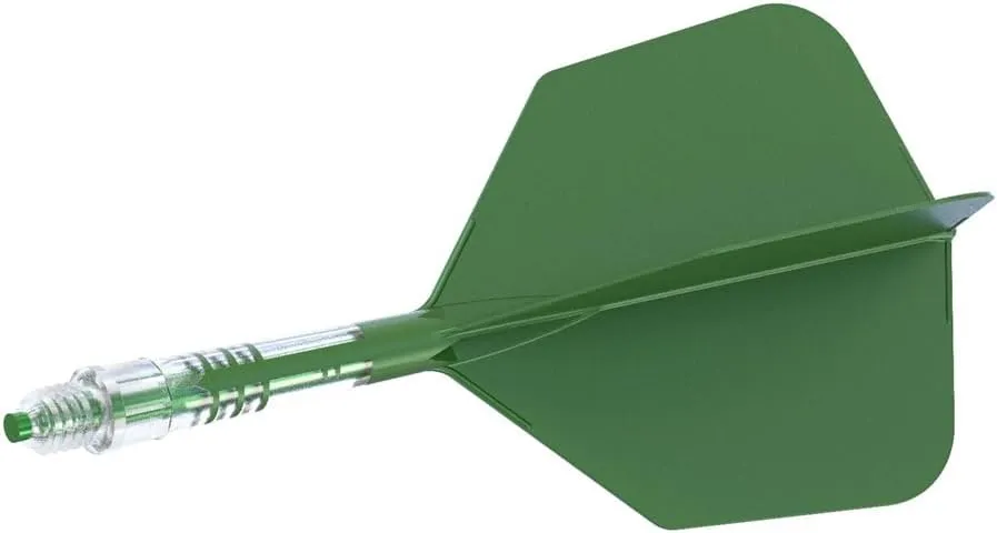 CUESOUL ROST T19 Carbon Integrated Dart Shaft and Flight Big Wing Shape-Dark Green with Green Shafts