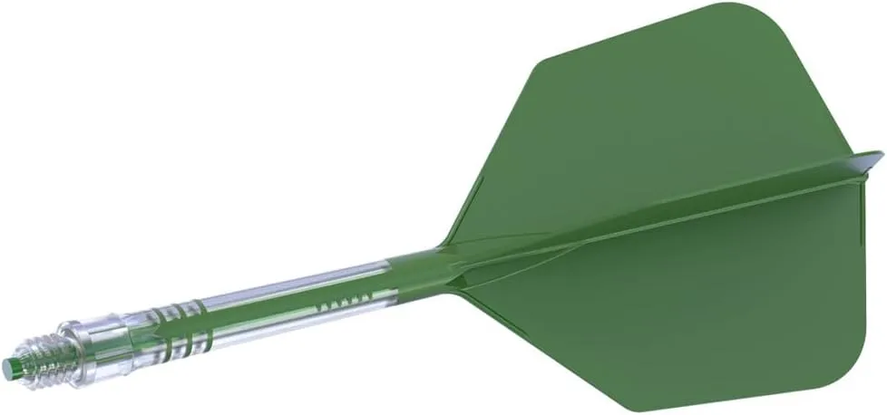 CUESOUL ROST T19 Carbon Integrated Dart Shaft and Flight Big Wing Shape-Dark Green with Green Shafts