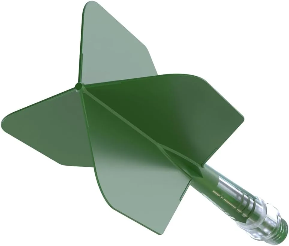 CUESOUL ROST T19 Carbon Integrated Dart Shaft and Flight Big Wing Shape-Dark Green with Green Shafts
