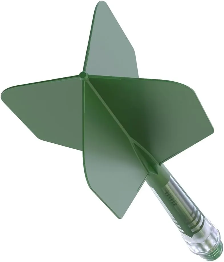 CUESOUL ROST T19 Carbon Integrated Dart Shaft and Flight Big Wing Shape-Dark Green with Green Shafts