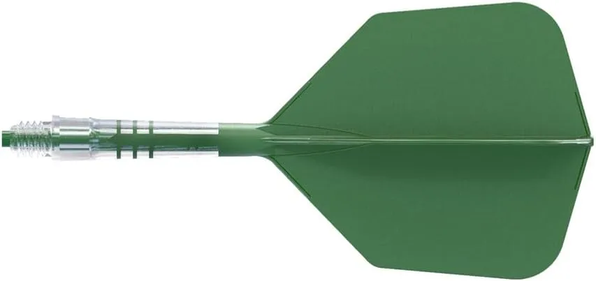 CUESOUL ROST T19 Carbon Integrated Dart Shaft and Flight Big Wing Shape-Dark Green with Green Shafts
