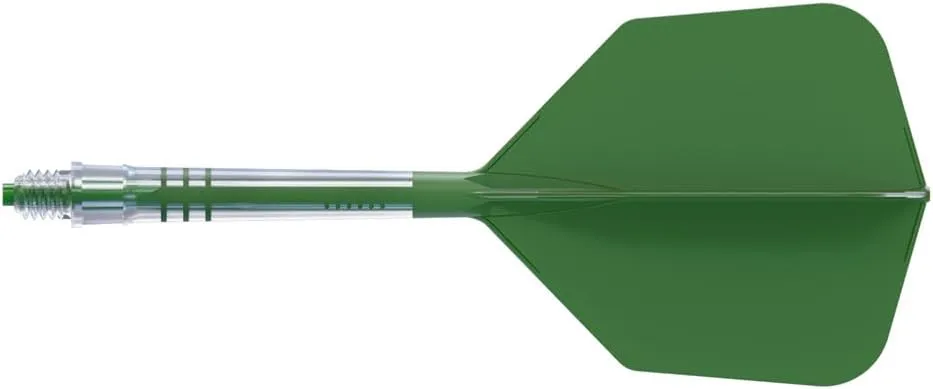 CUESOUL ROST T19 Carbon Integrated Dart Shaft and Flight Big Wing Shape-Dark Green with Green Shafts