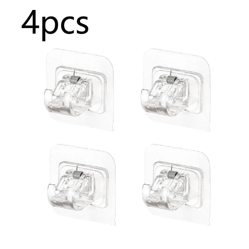 Curtain Hook Telescopic Rod Fixed Clamp Bracket Paste Without Drilling Household