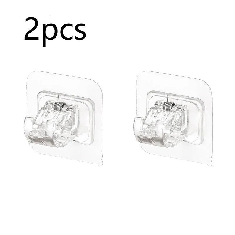 Curtain Hook Telescopic Rod Fixed Clamp Bracket Paste Without Drilling Household