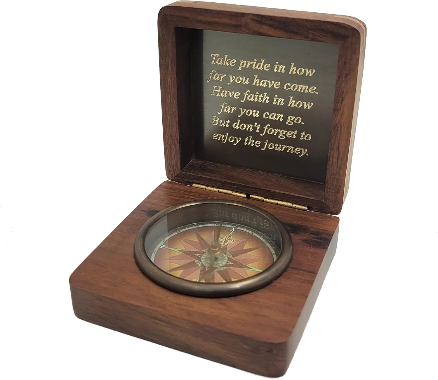 Custom Engravable Captain's Desk Compass | Personalized Baptism Gifts for Boys | Engraved Graduation Compass Gift for Son, Grandson