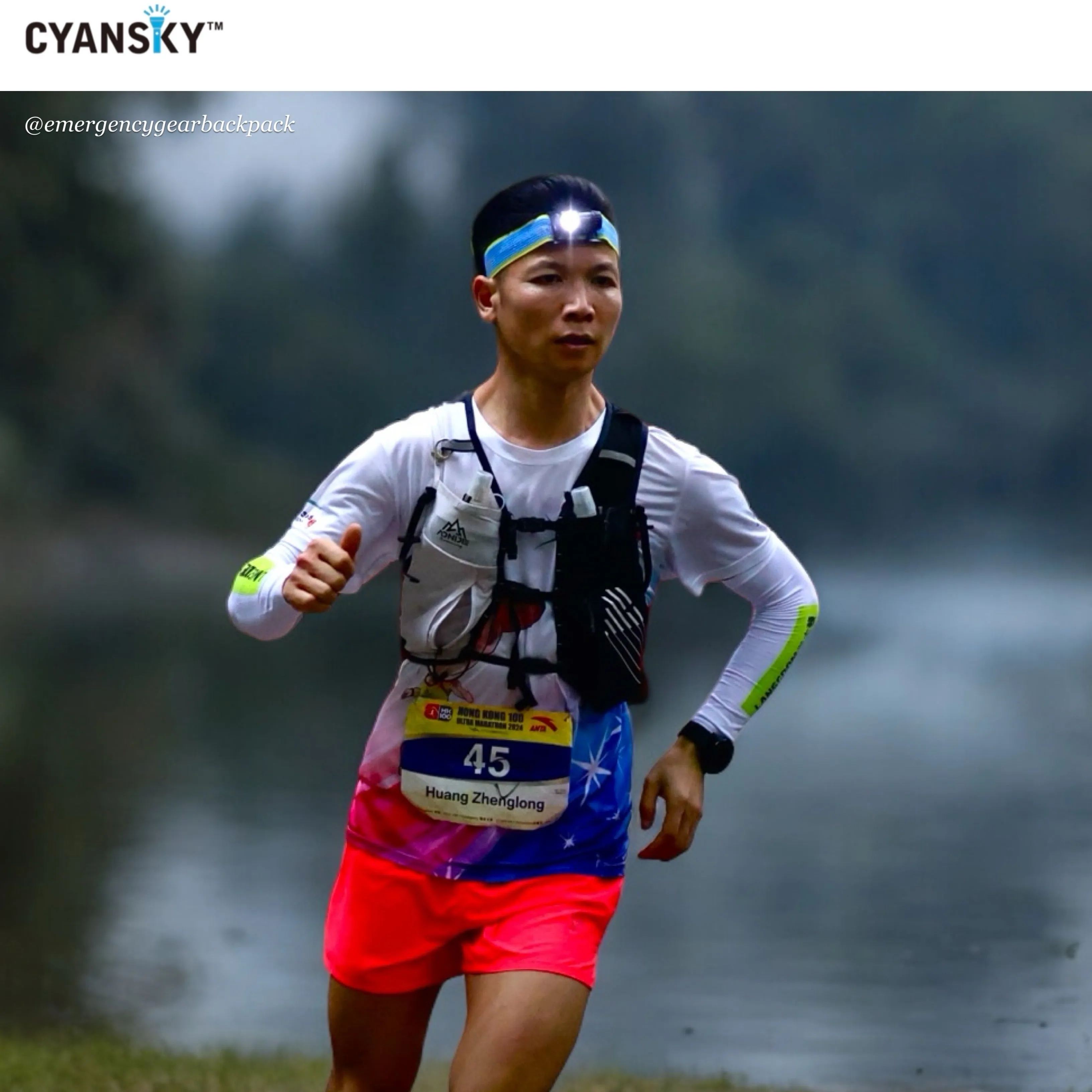 Cyansky L1 Lightweight Trail Running Headlamp 800LMS 87M