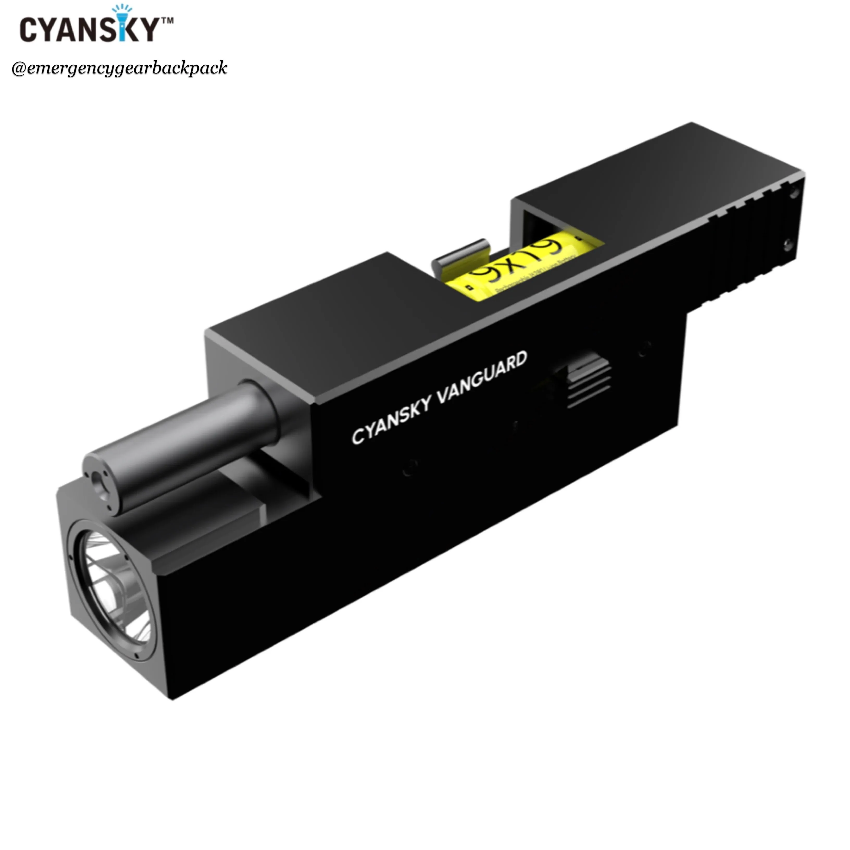 Cyansky Vanguard 1500 Lumens 410M Dual Light Source EDC Flashlight