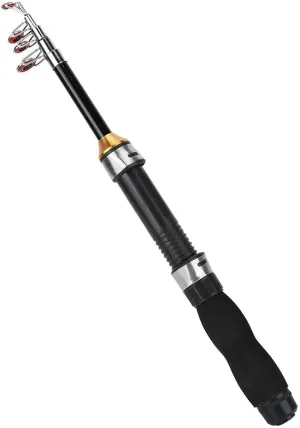 Cyrank Telescopic Fishing Rod, Ultra-Light to Heavy, Casting, Fishing Rod, Black, 1.2m