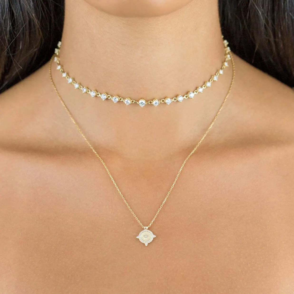 CZ Compass Necklace
