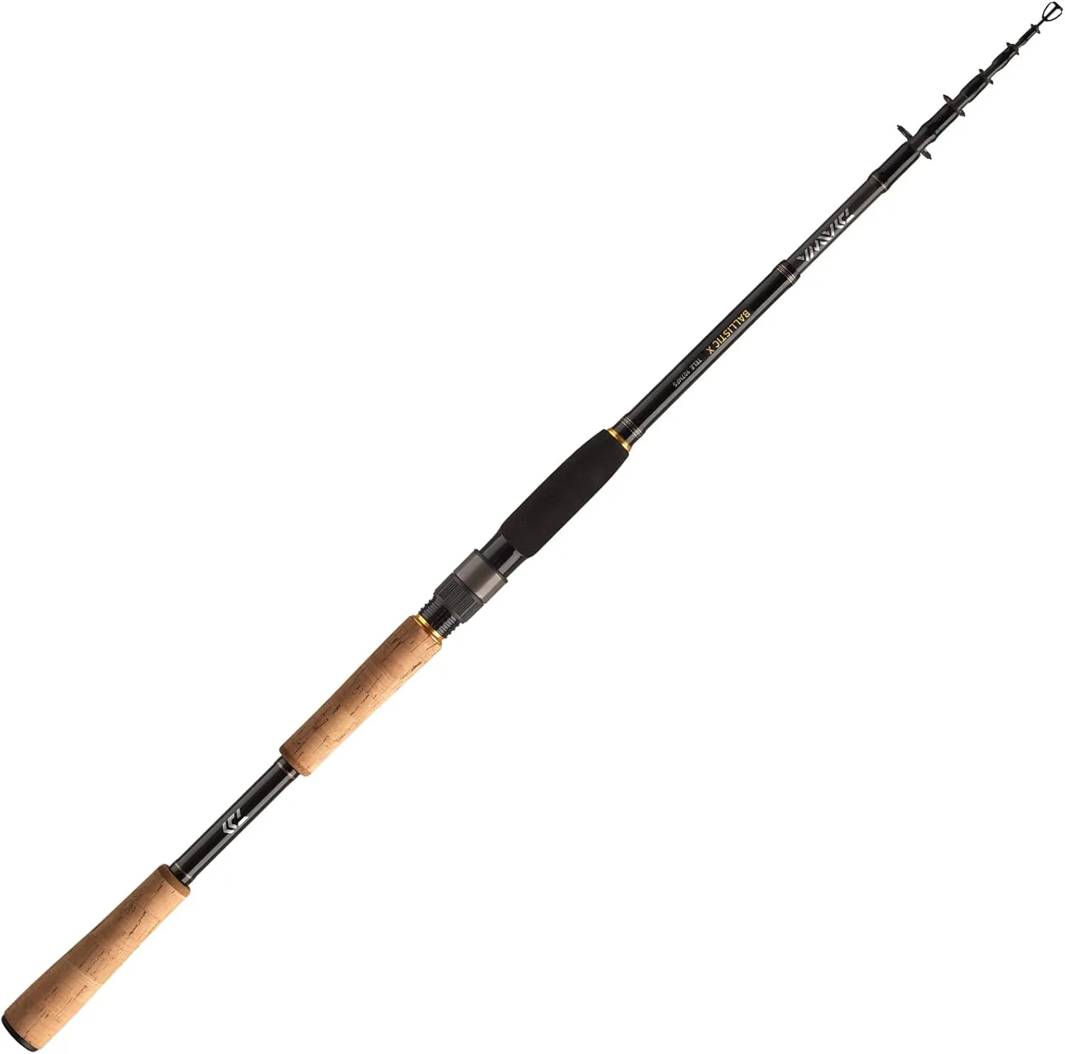 DAIWA Ballistic X Tele Spin, 8.86ft, Lureweight 0.28-1.24 Ounce, 7 Sections, Telescopic Spinning Fishing Rod