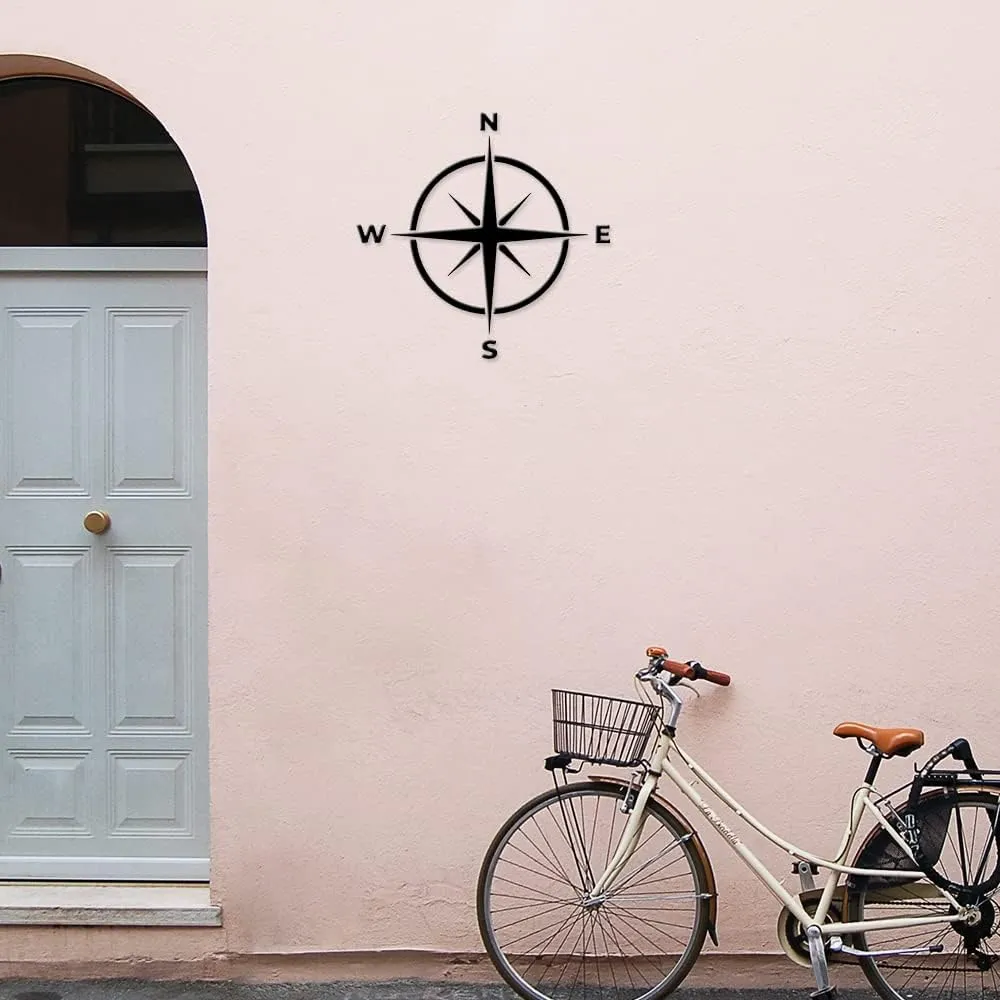 Decal Stickers of Compass 3 (Black) (Set of 2) Luxury Weatherproof Vinyl Decal Stickers for Laptop Desktop Smartphone Car Dirt Bike Wall Room Mason Jar Bathtub Door Skateboard - ANDstic898806BL