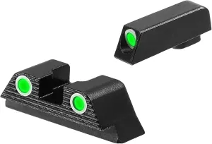 DEEPOWER Handgun Sight Night Sight 3 Dot High Visibility with Daylight White Dots & Low-Light Dots & Tool Fits 17, 19, 22, 23, 24, 26 & 27