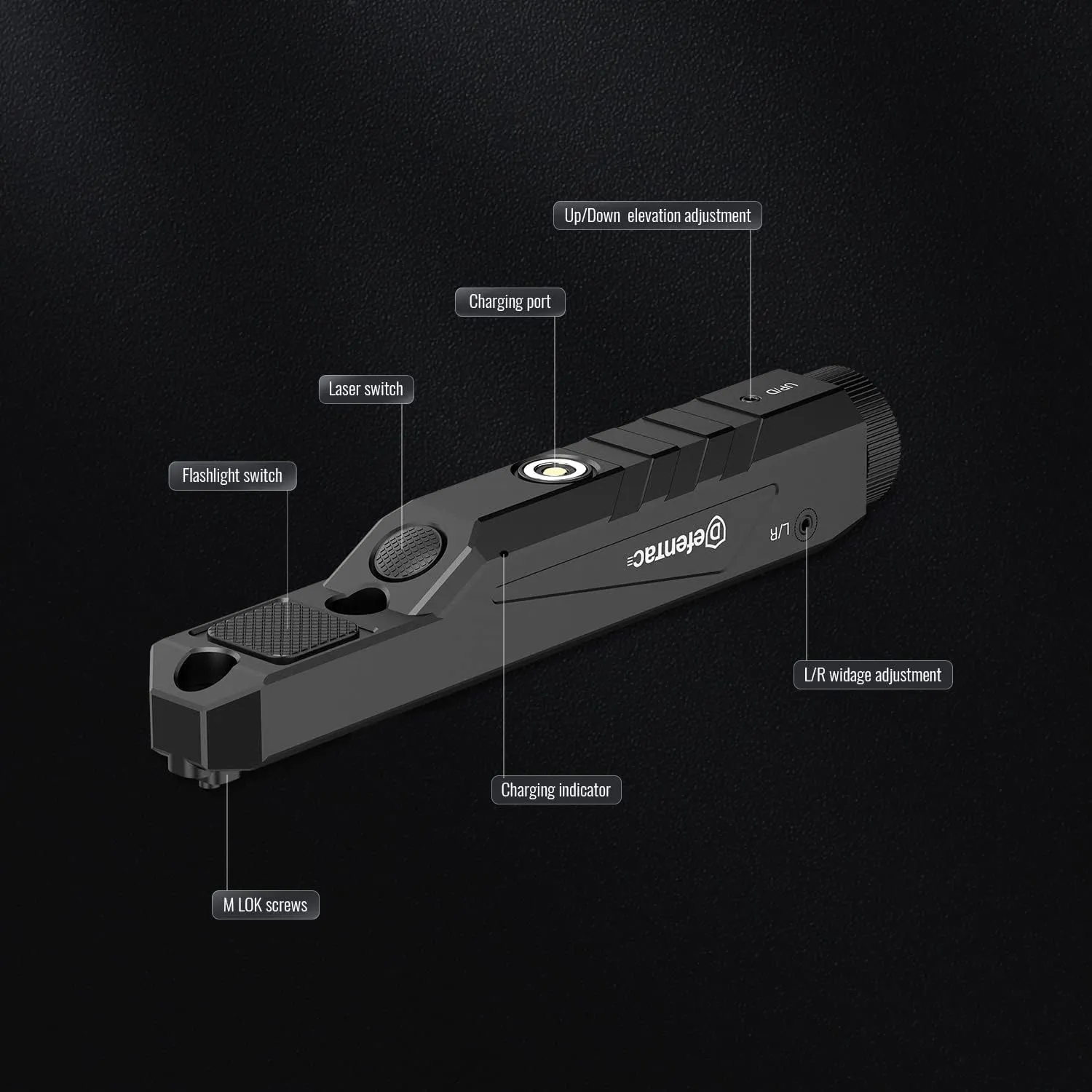 DEFENTAC 1600 Lumens Green Laser Light Combo is Compatible with MLok/Picatinny Rail for Rifle, Weapon Light with Momentary and Strobe, Rechargeable
