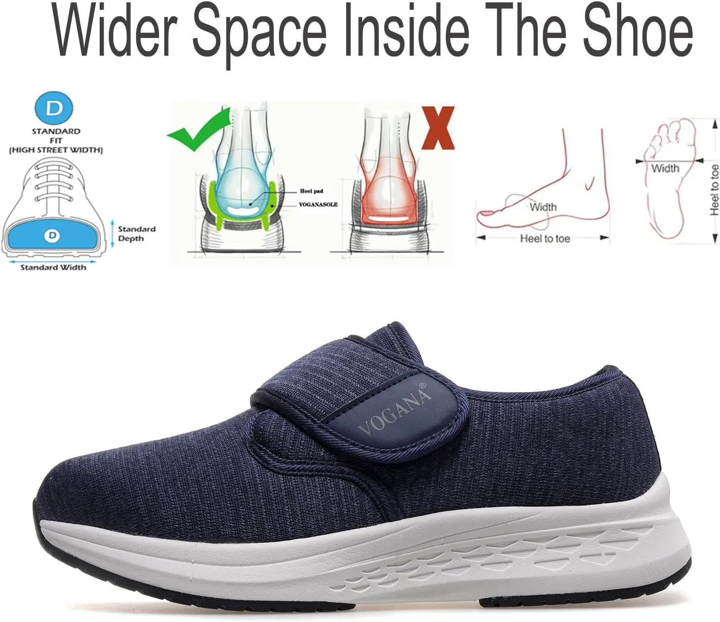 Diabetic Shoes for Women Arch Support Cushioning Adjustable Widch Orthotic for Swollen Feet Elderly Foot Pain Relief Neuropathy