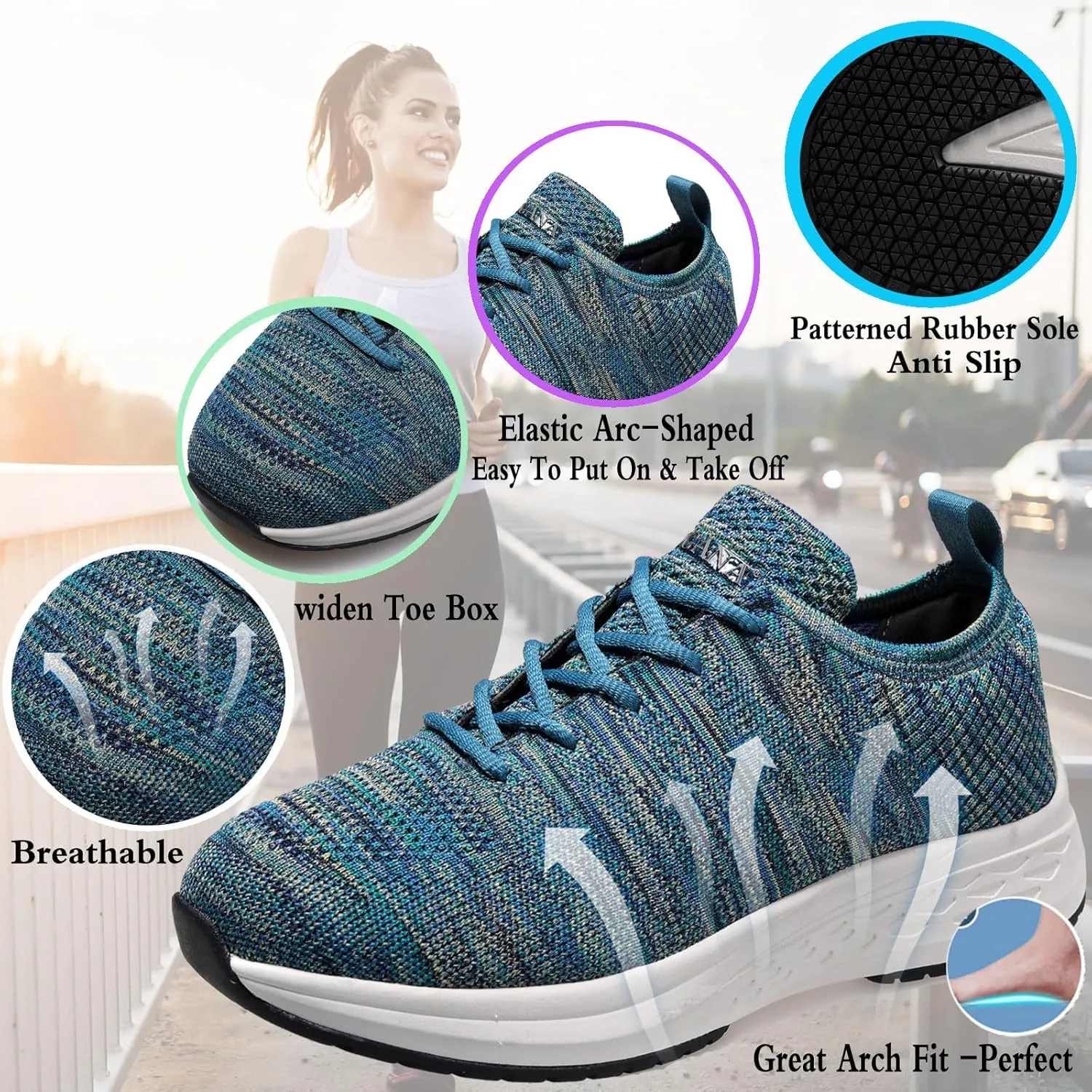 Diabetic Shoes for Women Arch Support Cushioning Adjustable Widch Orthotic for Swollen Feet Elderly Foot Pain Relief Neuropathy