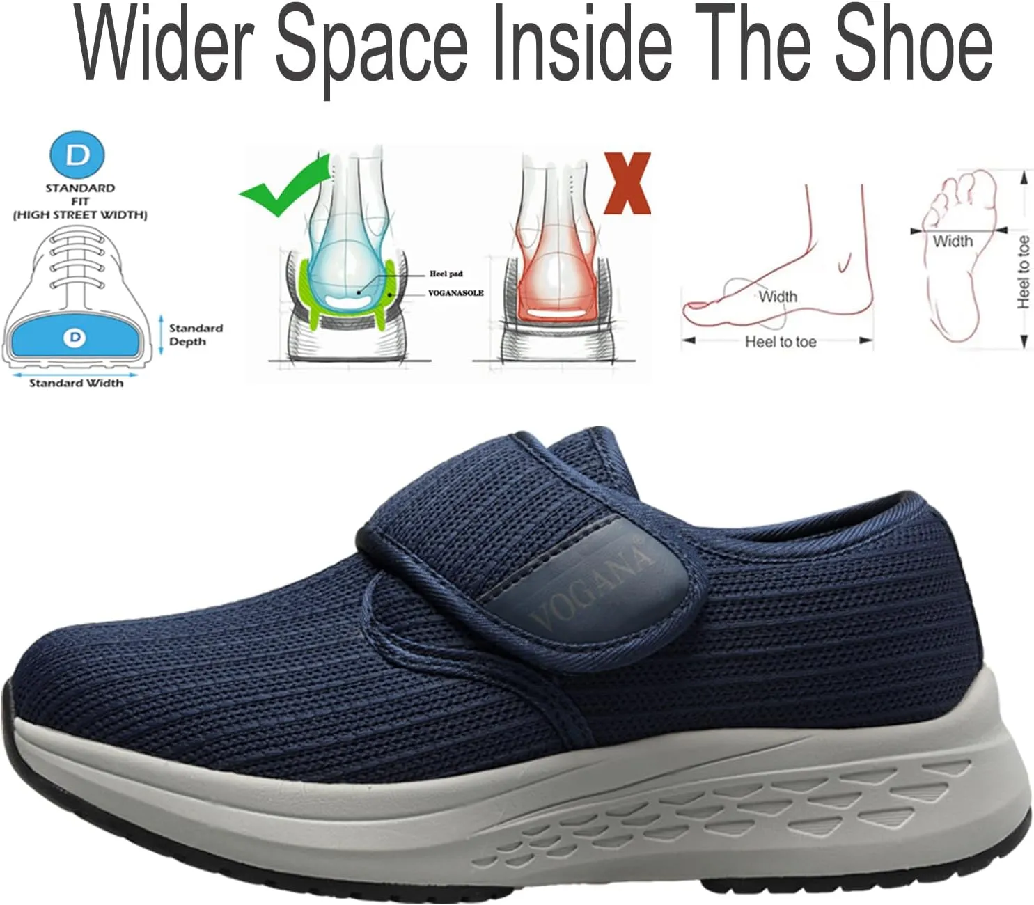 Diabetic Shoes for Women Arch Support Cushioning Adjustable Widch Orthotic for Swollen Feet Elderly Foot Pain Relief Neuropathy