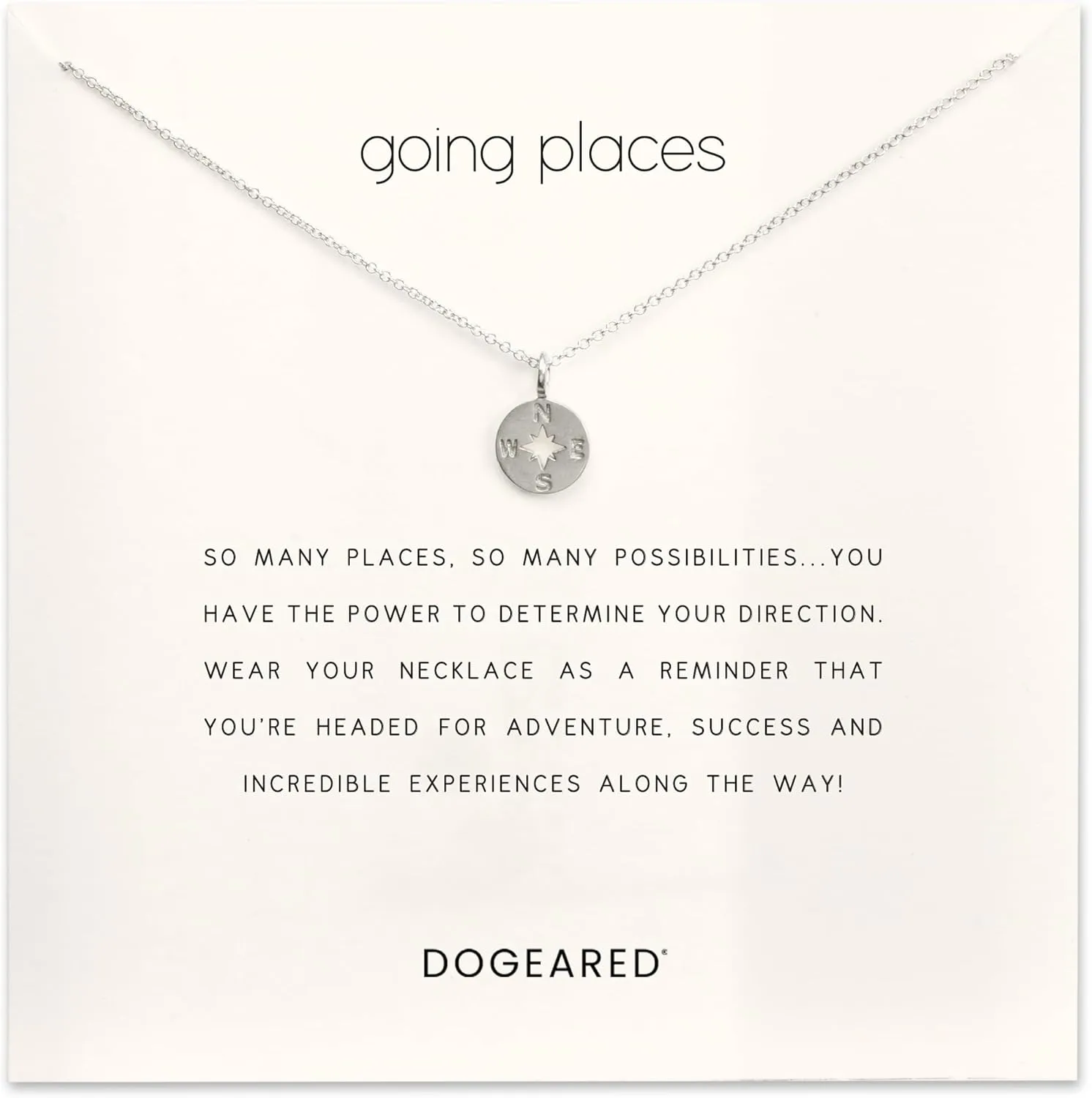 Dogeared Women's Going Places Compass Reminder Necklace