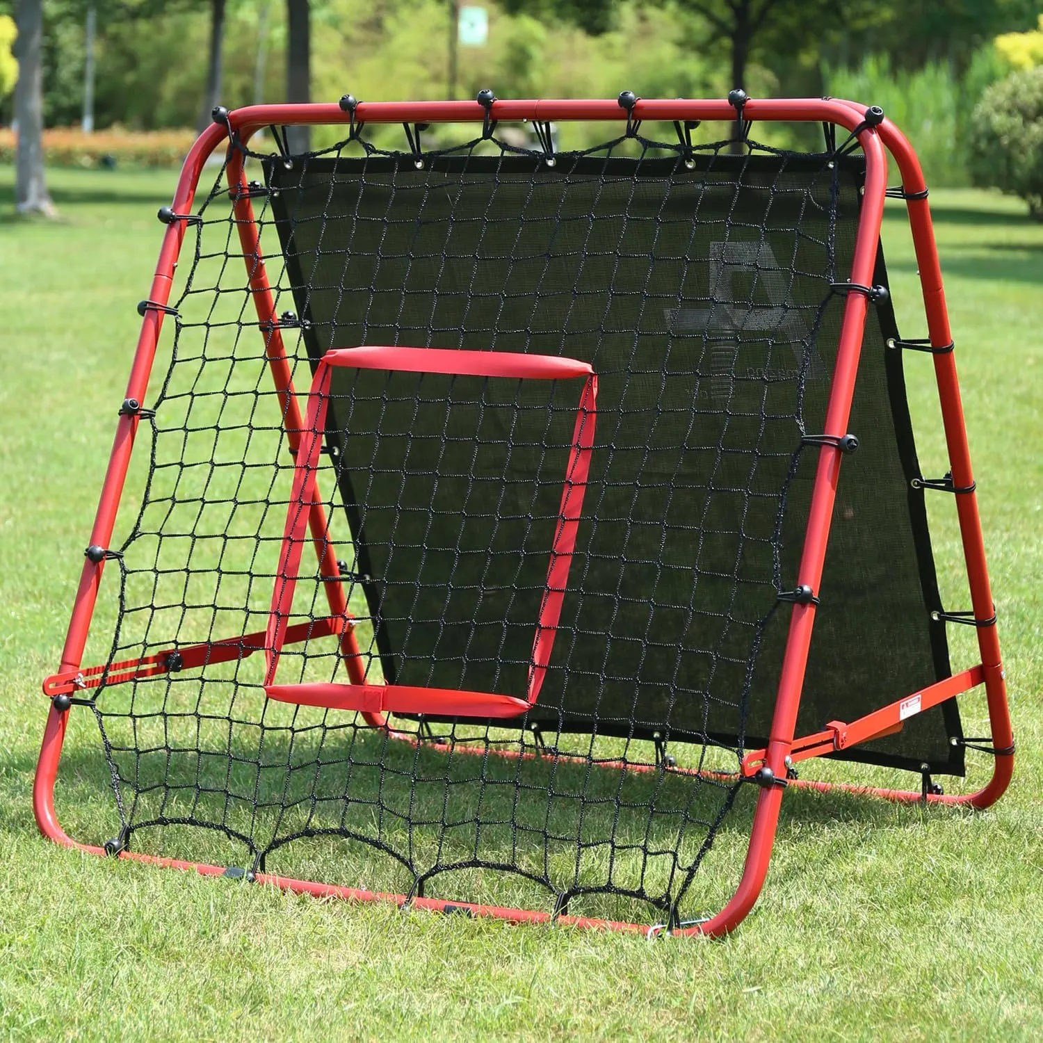 Double Sided Rebounder Net Soccer Training Equipment,Soccer Goal Kickback Target Adjustable for Kids Play Teaching Practise Equipment,Adjustable Portable Soccer Nets for Garden