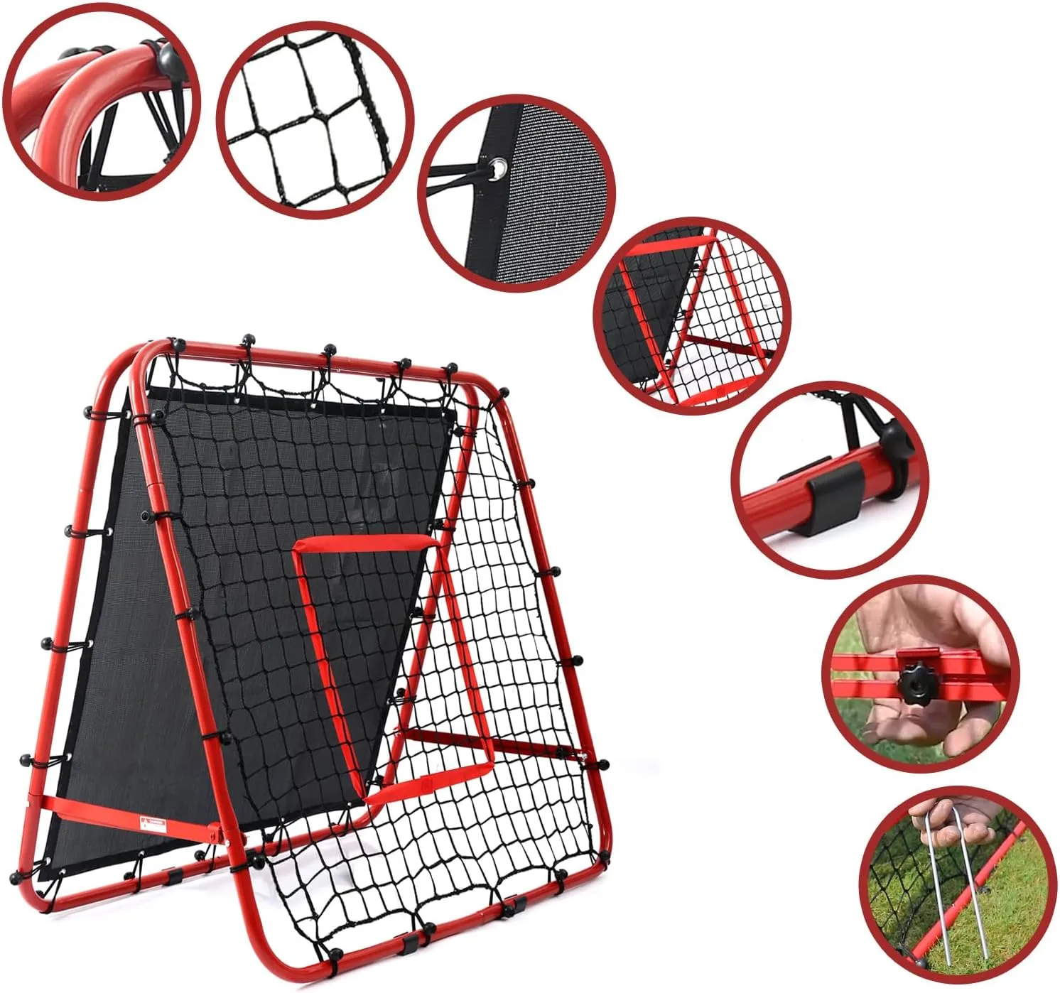Double Sided Rebounder Net Soccer Training Equipment,Soccer Goal Kickback Target Adjustable for Kids Play Teaching Practise Equipment,Adjustable Portable Soccer Nets for Garden