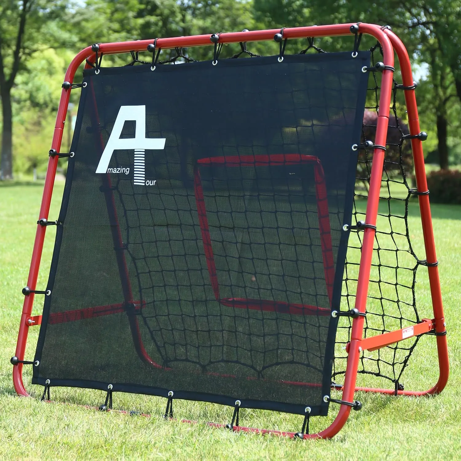 Double Sided Rebounder Net Soccer Training Equipment,Soccer Goal Kickback Target Adjustable for Kids Play Teaching Practise Equipment,Adjustable Portable Soccer Nets for Garden