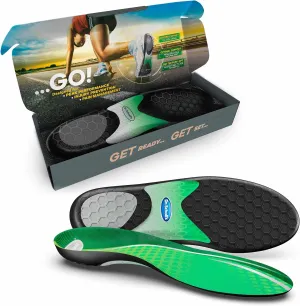 Dr. Scholl's Performance Sized to Fit Running Insoles for Men & Women // Help Prevent Plantar Fasciitis, Shin Splints and Runner’s Knee Black and Green Men's 10.5-11 Sized to Fit Insole