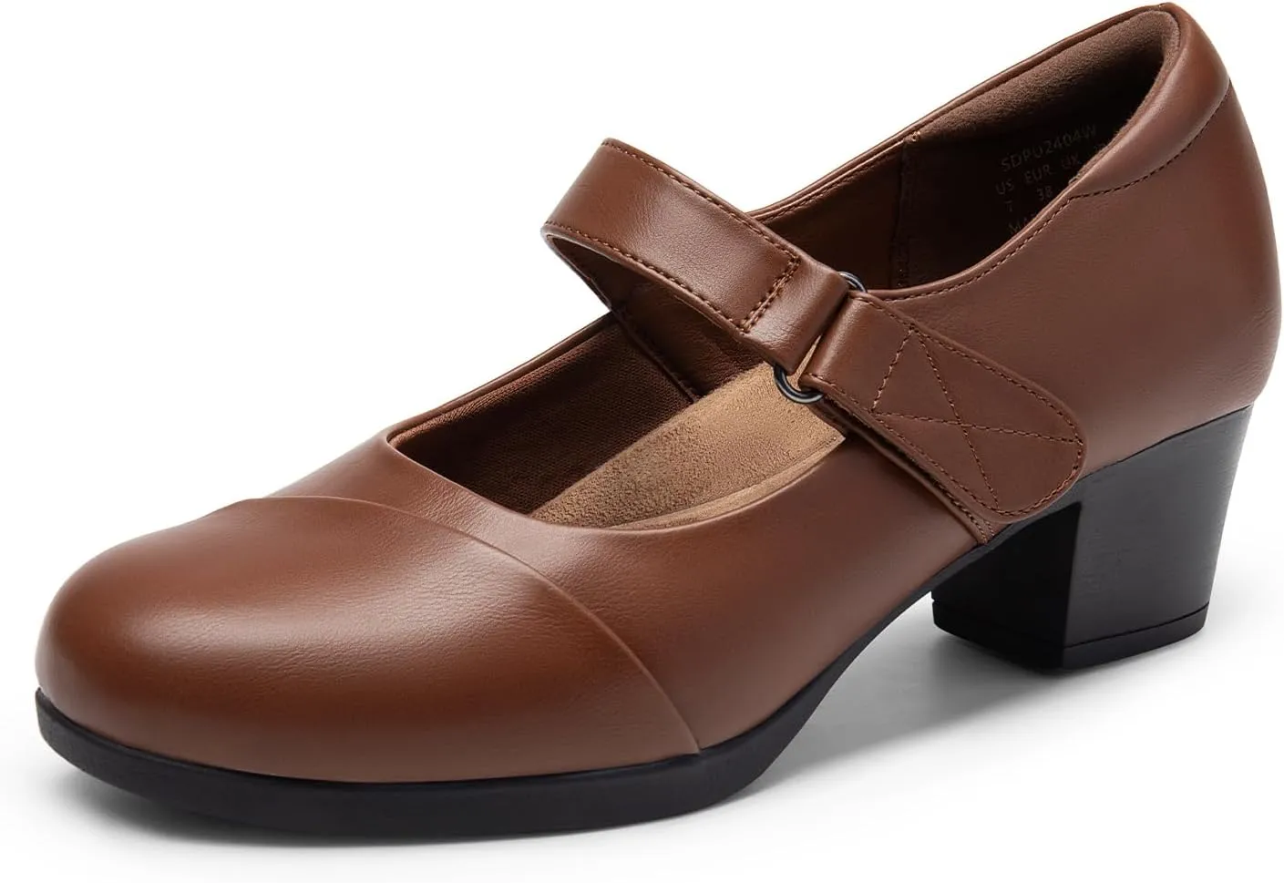 DREAM PAIRS Women's Chunky Low Block Closed Toe Heels Mary Janes Pumps Comfortable Round Toe Dress Work Wedding Shoes